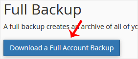 cPanel Download Full Backup