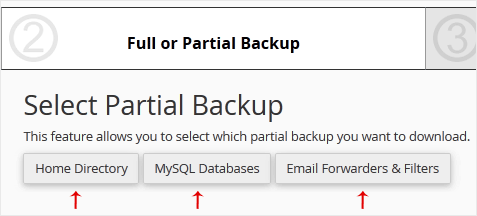 cPanel Full or Partial Backup