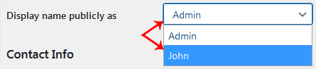 Wordpress user Display name publicly as